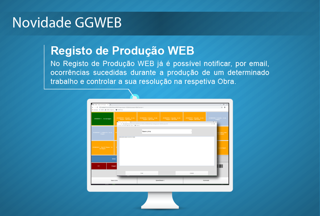 Novidade GGWEB - Registo de Produção web